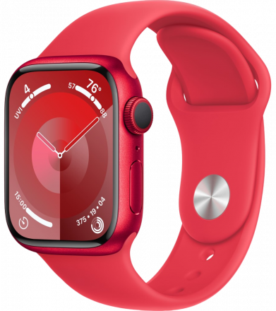 Часы Apple Watch Series 9 GPS 45мм корпус из алюминия Красные + ремешок Sport Band Красный