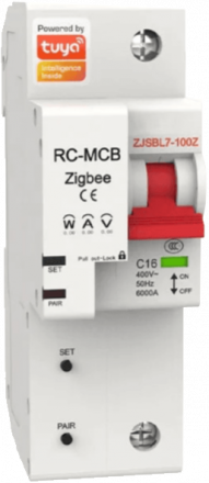 Автоматический умный выключатель MOES Zigbee circuit breaker 1P 10A ZCB-SC-1P10 Белый