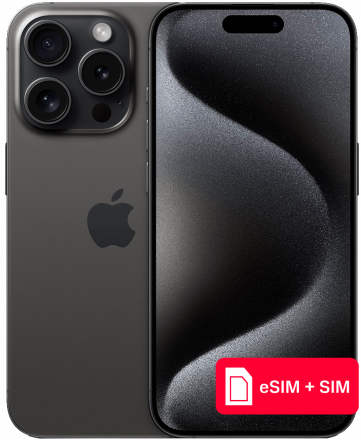 Смартфон Apple iPhone 15 Pro 256Gb eSIM + SIM Черный титан