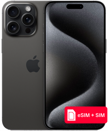 Смартфон Apple iPhone 15 Pro Max 256Gb eSIM + SIM Черный титан