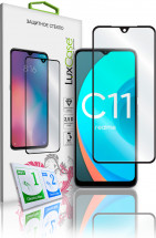 Стекло защитное LuxCase Realme C11 черная рамка