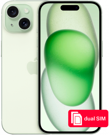 Смартфон Apple iPhone 15 256Gb SIM + SIM Зеленый