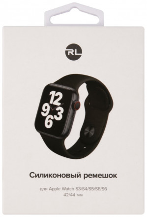 Ремешок для умных часов RedLine Apple Watch 42/44мм силиконовый Black