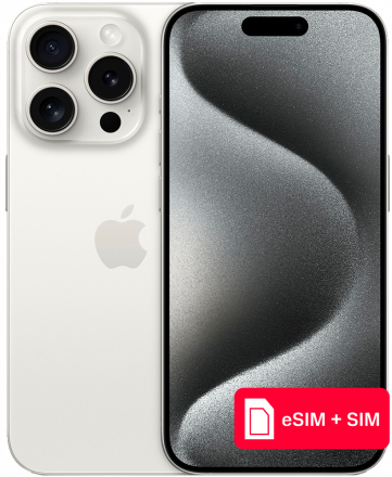 Смартфон Apple iPhone 15 Pro 128Gb eSIM + SIM Белый титан