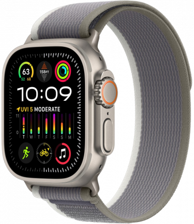 Часы Apple Watch Ultra 2 GPS 49мм корпус из титана + ремешок trail loop Зеленый/Серый