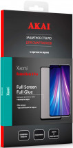 Стекло защитное Akai Xiaomi Redmi Note 8 Pro 2.5D черная рамка