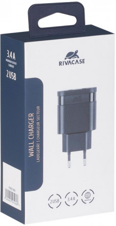 СЗУ Rivacase PS4123 2USB 3.4A Black