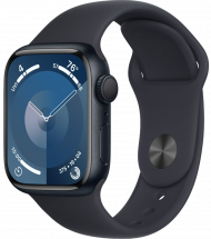 Часы Apple Watch Series 9 GPS 45мм корпус из алюминия Темная ночь + ремешок Sport Band Темная ночь