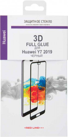 Стекло защитное RedLine Huawei Y7 2019 3D Full Glue черная рамка