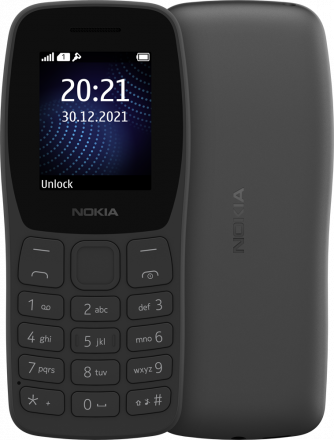 Мобильный телефон Nokia 105 (2022) Dual sim Древесный уголь