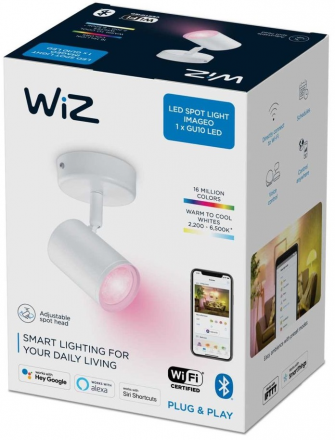 Умный светильник WiZ IMAGEO Spots 1x5W W 22-65K RGB Белый