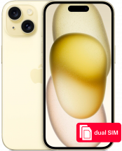 Смартфон Apple iPhone 15 128Gb SIM + SIM Желтый