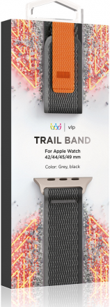 Ремешок для умных часов VLP Trail Band для Apple Watch 42|44|45|49mm Черно-серый