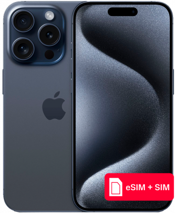 Смартфон Apple iPhone 15 Pro 256Gb eSIM + SIM Синий титан