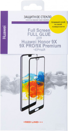 Стекло защитное RedLine Honor 9X 2.5D черная рамка
