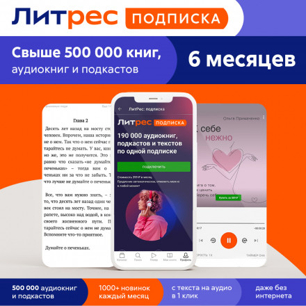 Цифровой продукт Литрес Подписка на 6 месяцев