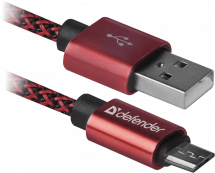 Дата-кабель Defender USB08-03T PRO USB-microUSB 1м Red