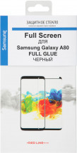 Стекло защитное RedLine Samsung A80 2.5D черная рамка