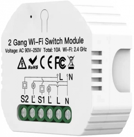 Умное реле MOES MS-104BZR Wi-Fi 2,4GHz, Zigbee+RF433 МГц